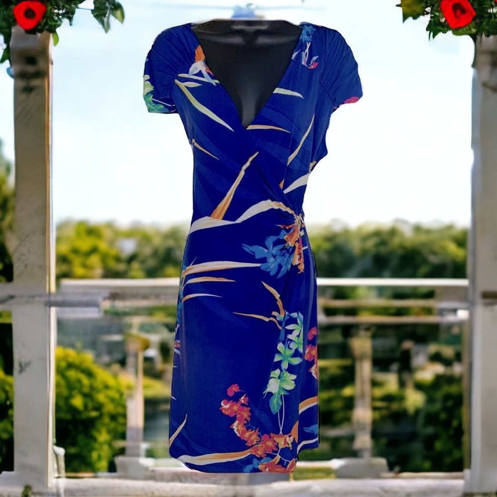 Alfani | Blue wrap dress | Polished Tropic | size 1X